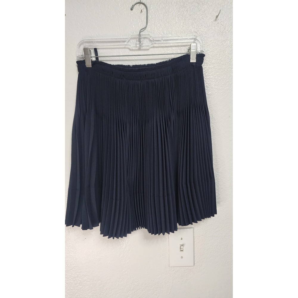 Vince‎ Pleated Mini Skirt Womens XS Navy Blue Excellent